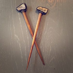 Wooden Hair Pins/Sticks-One Set Sold Together